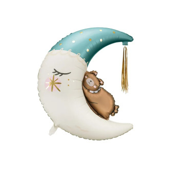 Fólia lufi Medve a Holdon, kék, 80 x 98 cm