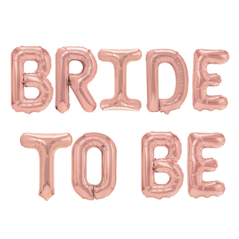 Fólia lufi felirat Bride to Be rózsaarany
