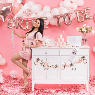 Folijski balon napis Bride to Be v rožnato-zlati barvi