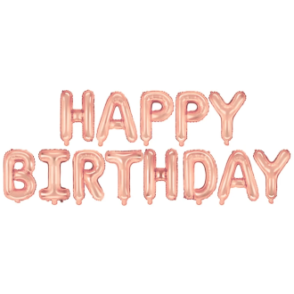 Foliasti balon napis Happy Birthday – rožnat, 40 cm