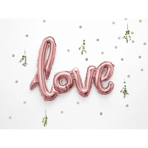 Fólia lufi „Love” felirat, rózsaarany, 73 x 59 cm Fólia lufi „Love” felirat, rózsaarany, 73 x 59 cm