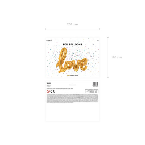 Fólia lufi „Love” felirat, arany, 73 x 59 cm Fólia lufi „Love” felirat, arany, 73 x 59 cm