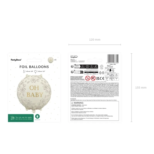 Balon folie Oh Baby - 35 cm
