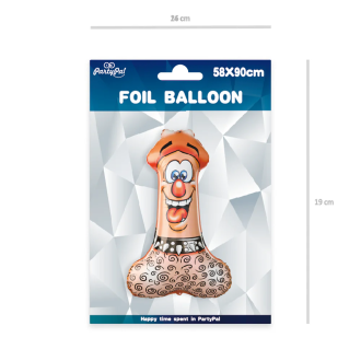 Balon iz folije Penis 58 x 90 cm – zabavna party dekoracija za dekliščino