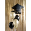Balon din folie în formă de tocă de absolvire, negru cu fundă aurie, 60x55 cm – decorațiune pentru festivitatea de absolvire