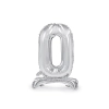 Önállóan álló fólia lufi szám 0, ezüst, 70 cm