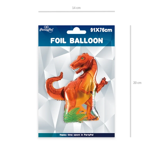 Balon din folie T-rex roșu 76 x 91 cm