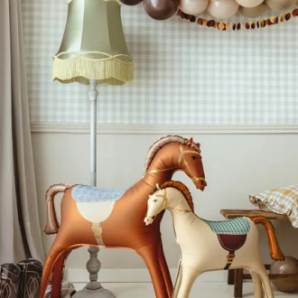 Folijski balon Happy Birthday s konji 45 cm