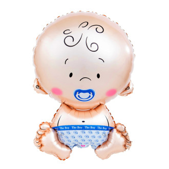 Folijski balon Dojenček s cucljem – deček, 49 × 74 cm