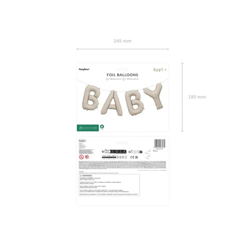 Fóliový balón Baby 90 cm - béžový