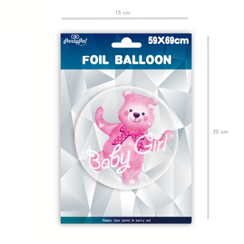 Fólia lufi Baby Girl mackóval 69x59 cm Fólia lufi Baby Girl mackóval 69x59 cm