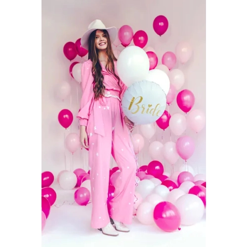 Balon folie Bride alb 45 cm cu inscripție aurie