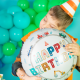 Fóliový balónek Happy Birthday motiv Auta 45 cm