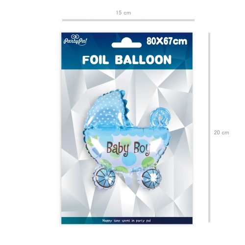 Balon din folie Cărucior pentru băiețel, 67 x 80 cm