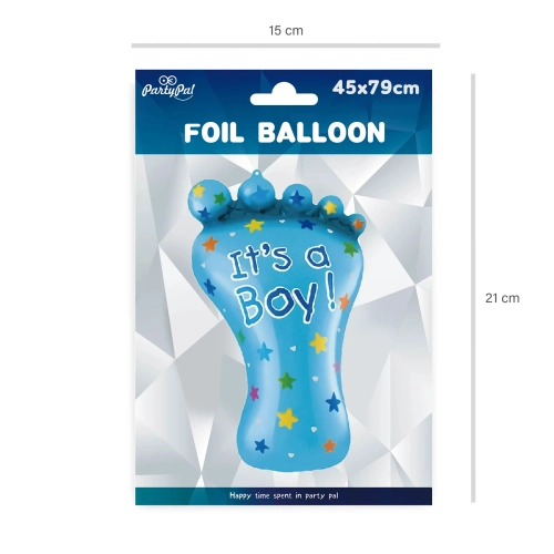 Balon folie în formă de picioruș „It’s a boy” – 45x79 cm