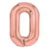 Balon aniversar din folie, cifra 0, rose gold – 100 cm, ideal pentru petrecere