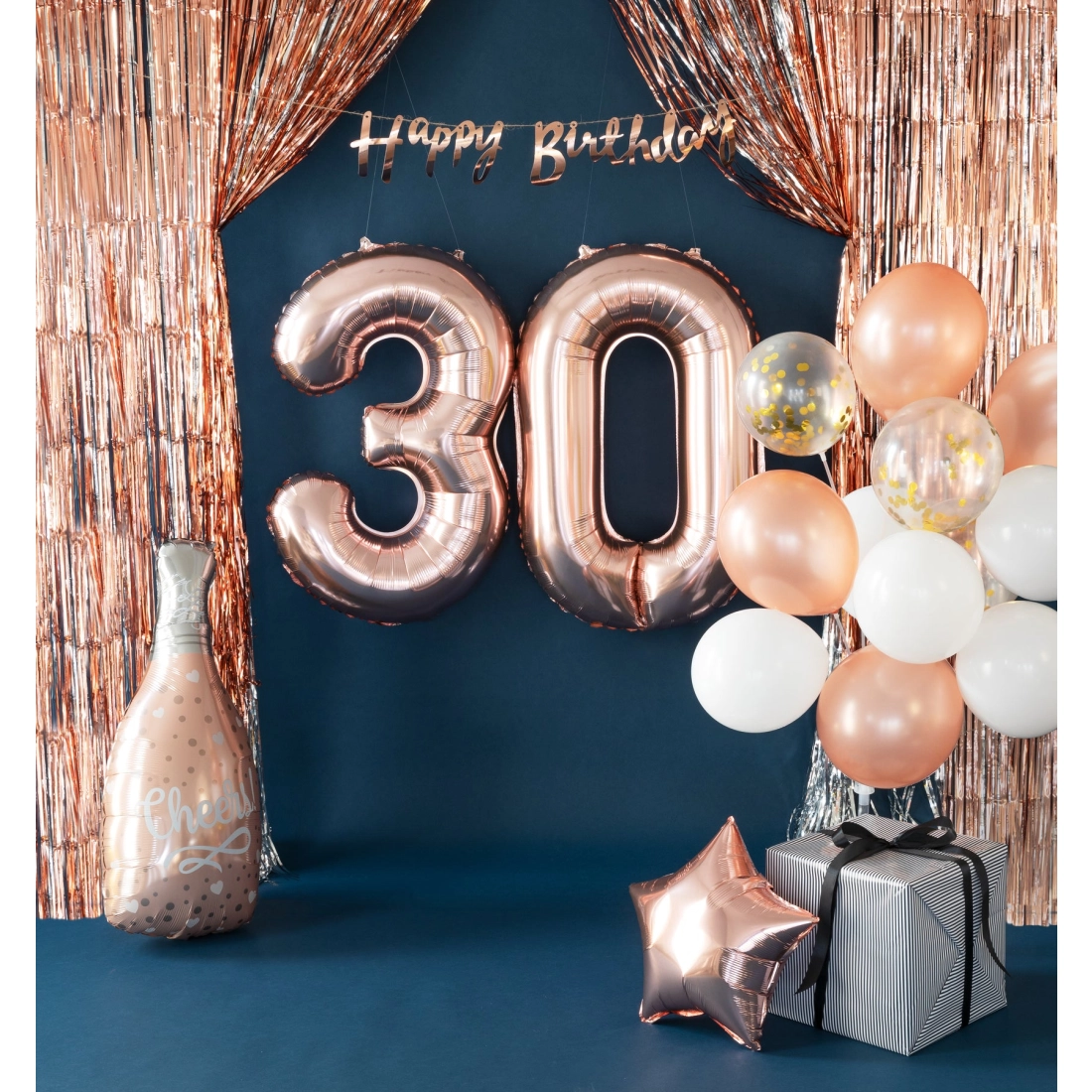 Balon aniversar din folie, cifra 0, rose gold – 100 cm, ideal pentru petrecere