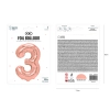 Balon aniversar din folie, cifra 3, rose gold – 100 cm, balon pentru petrecere