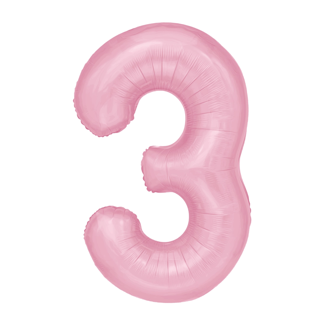Balon din folie pentru ziua de naștere, cifră 3, roz, 100 cm