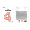 Balon din folie în formă de cifră 4, rose gold – 100 cm, ideal pentru aniversare