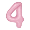 Fólia születésnapi lufi, 4-es szám, rózsaszín, 100 cm