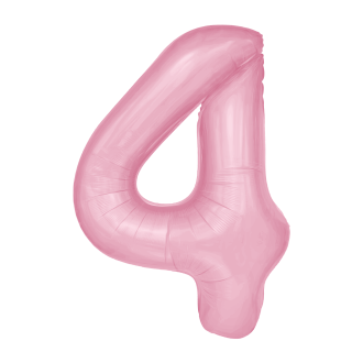 Folijski rojstnodnevni balon številka 4 rožnat 100 cm