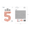 Balon din folie în formă de cifră 5, rose gold – 100 cm, pentru aniversare