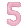 Rózsaszín fólia szülinapi lufiszám 5, 100 cm