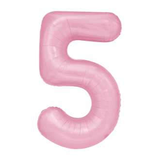 Folijski rojstnodnevni balon številka 5 rožnate barve 100 cm
