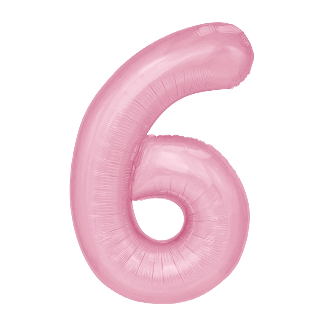 Balon din folie pentru aniversare, cifra 6, roz, 100 cm