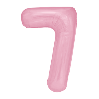 Folijski rojstnodnevni balon številka 7 rožnat 100 cm