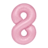 Balon din folie pentru aniversare, cifră 8, roz, 100 cm