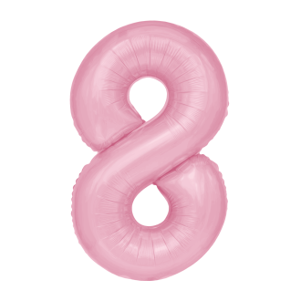 Fólia születésnapi lufiszám 8, rózsaszín, 100 cm