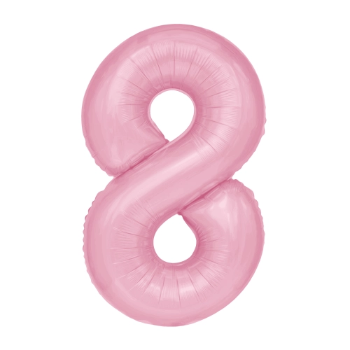 Fólia születésnapi lufiszám 8, rózsaszín, 100 cm