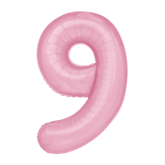 Folijski rojstnodnevni balon številka 9 roza 100 cm