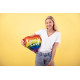 Fólia szív alakú lufi Love is Love – szerelem szerelem, vegyes színek, 35 cm