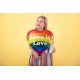 Fólia szív alakú lufi Love is Love – szerelem szerelem, vegyes színek, 35 cm