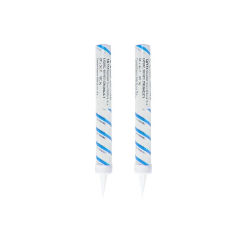 Fontana za torto bela z modro-srebrnimi črtami 12 cm, 2 kosa