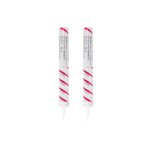 Fontana za torto bela z rožnato-srebrnimi črtami 12 cm, 2 kosa