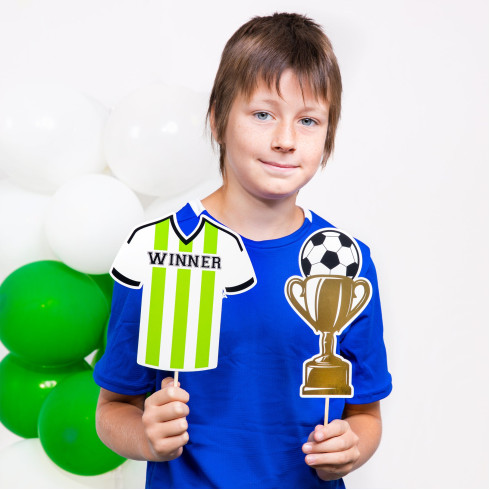 Futball fotó kellékek, 9 db Futball fotó kellékek, 9 db