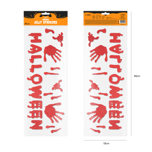 Zselés ablakmatrica – piros Halloween felirat, 17×42 cm Zselés ablakmatrica – piros Halloween felirat, 17×42 cm