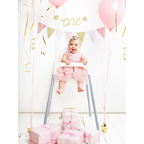 Girland 1. születésnapra – rózsaszín zászlók, 1,3 m Girland 1. születésnapra – rózsaszín zászlók, 1,3 m