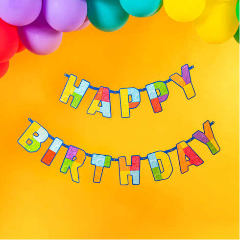 Happy Birthday girland építő készlet 180x16 cm Happy Birthday girland építő készlet 180x16 cm