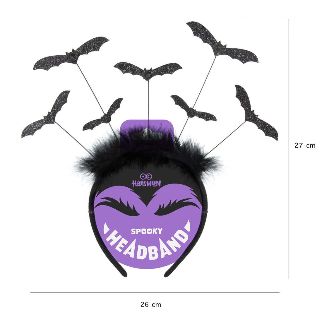 Bentiță de Halloween cu lilieci 26x27 cm