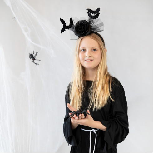 Halloween hajpánt Rózsa denevérekkel 26x26 cm Halloween hajpánt Rózsa denevérekkel 26x26 cm