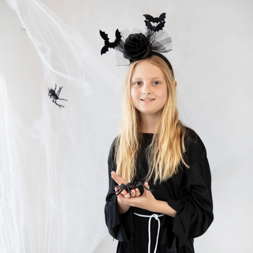 Bentiță de Halloween cu trandafir și lilieci, 26x26 cm