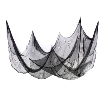 Halloween dekoráció – fekete pókháló háló, 210×300 cm