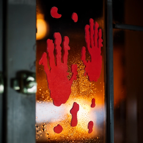 Stickere gel pentru fereastră de Halloween Mâini roșii 21x20 cm