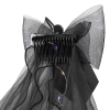 Voal negru de Halloween cu fundă LED și dovleac