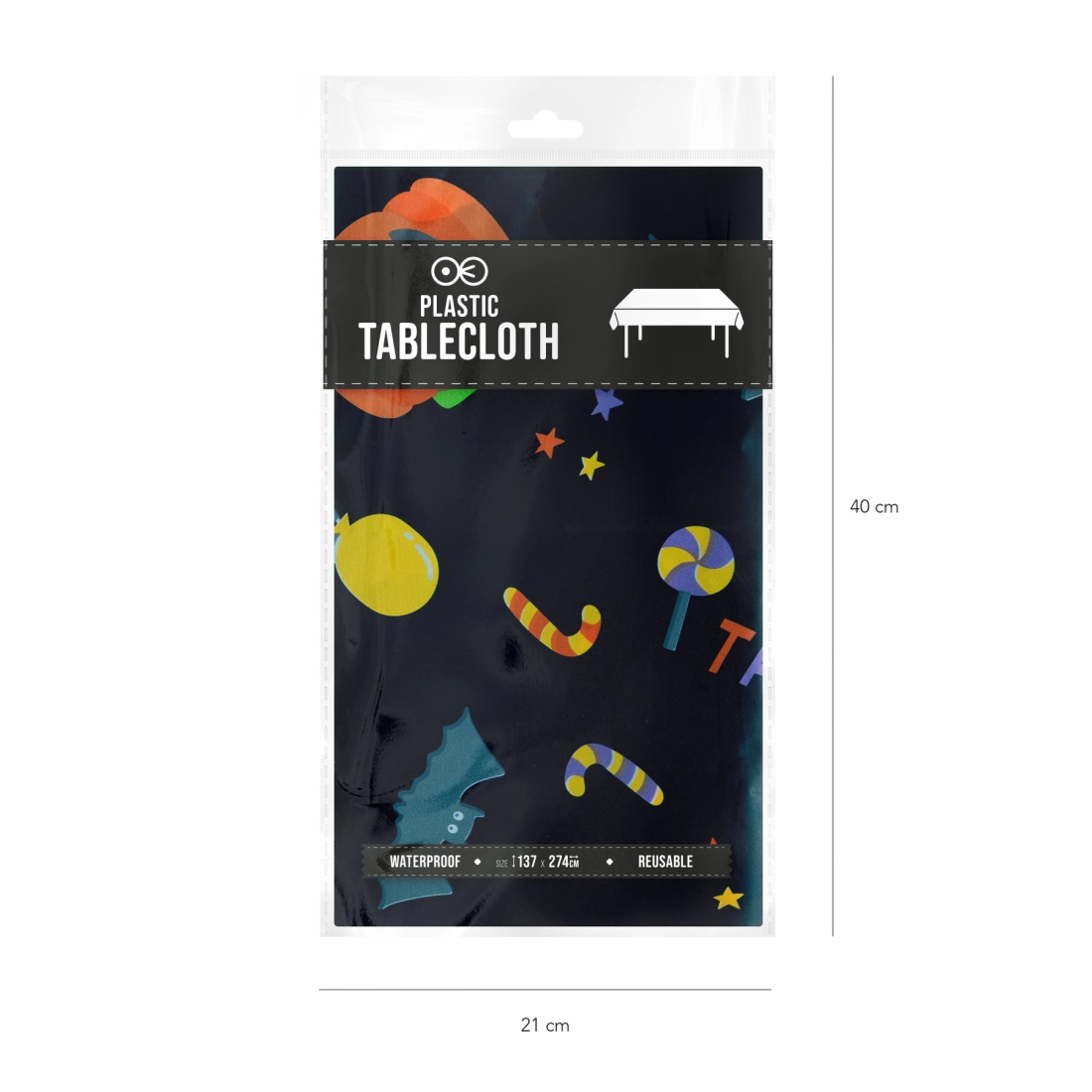 Fekete Halloween terítő 137×274 cm